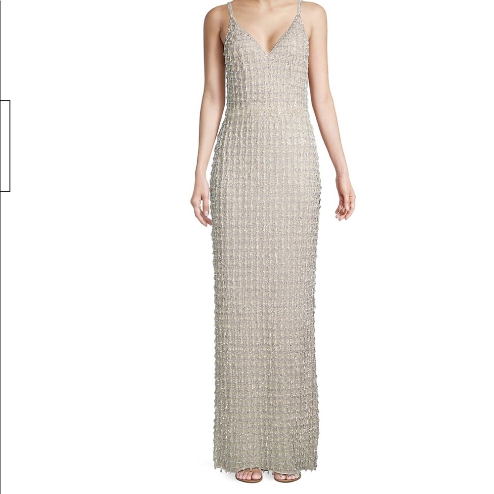 MAC DUGGAL drop beaded column gown
